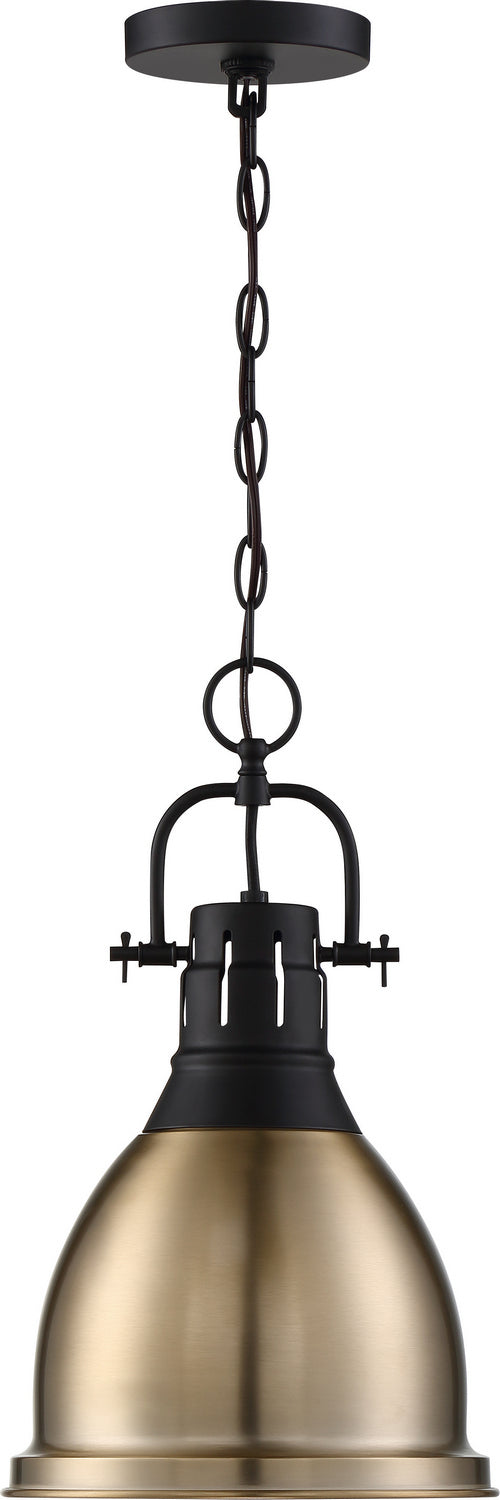 Nuvo Watson 60-6753 Pendant Light - Matte Black / Burnished Brass