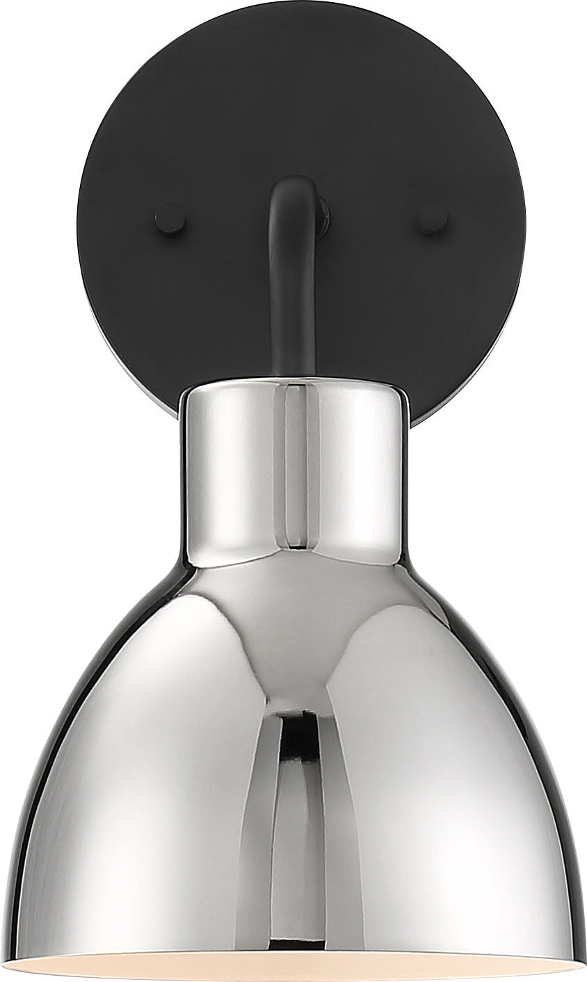 Nuvo Sloan 60-6771 Wall Light - Matte Black / Polished Nickel