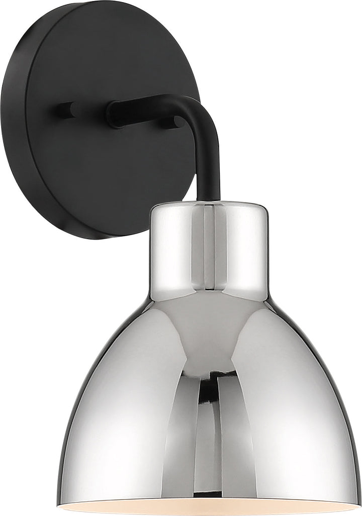 Nuvo Sloan 60-6771 Wall Light - Matte Black / Polished Nickel