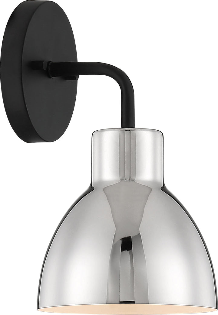 Nuvo Sloan 60-6771 Wall Light - Matte Black / Polished Nickel