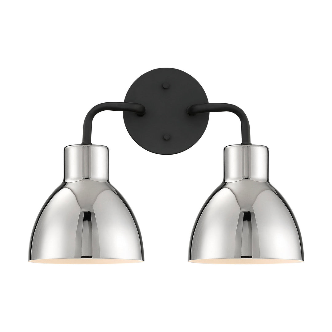 Nuvo Sloan 60-6772 Wall Light - Matte Black / Polished Nickel