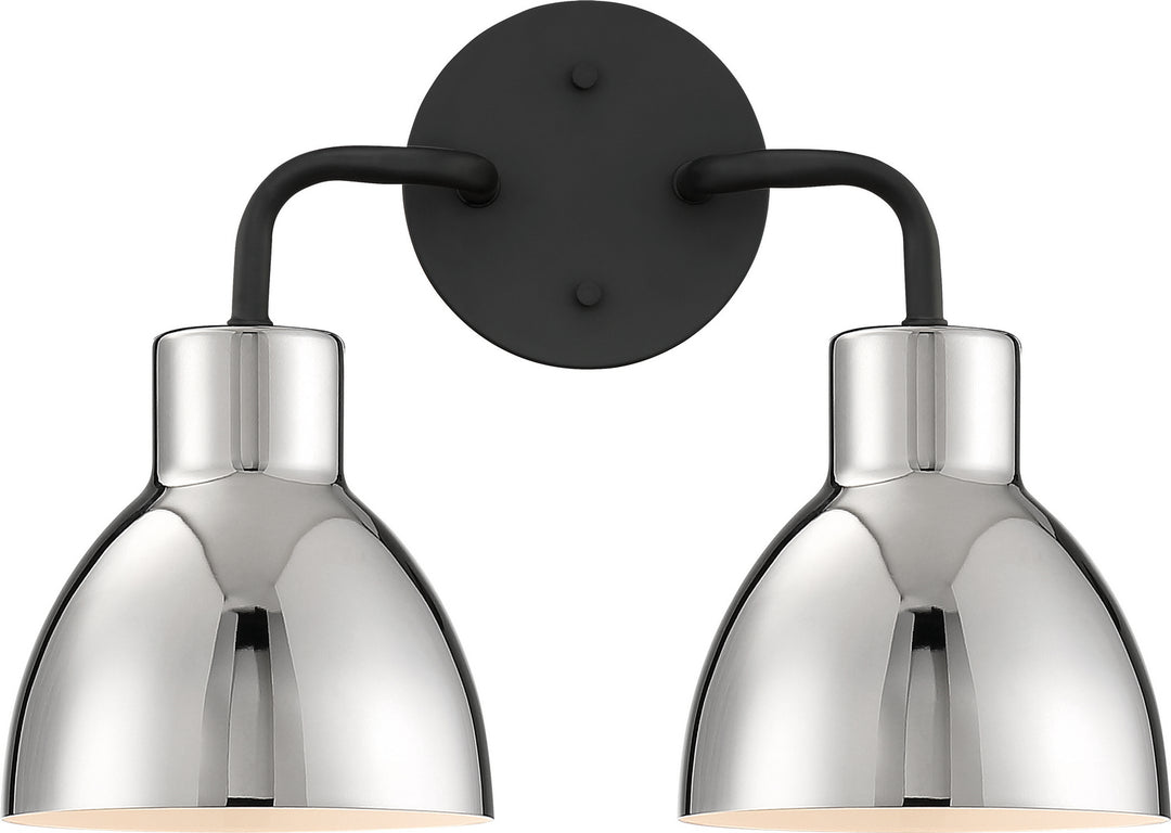 Nuvo Sloan 60-6772 Wall Light - Matte Black / Polished Nickel