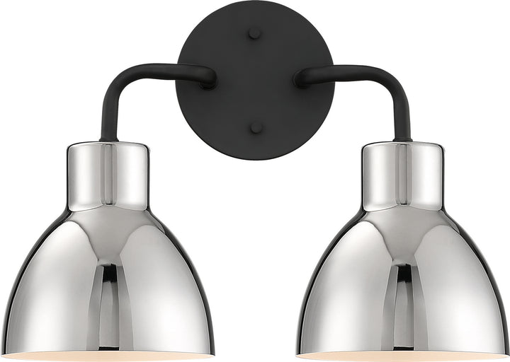 Nuvo Sloan 60-6772 Wall Light - Matte Black / Polished Nickel
