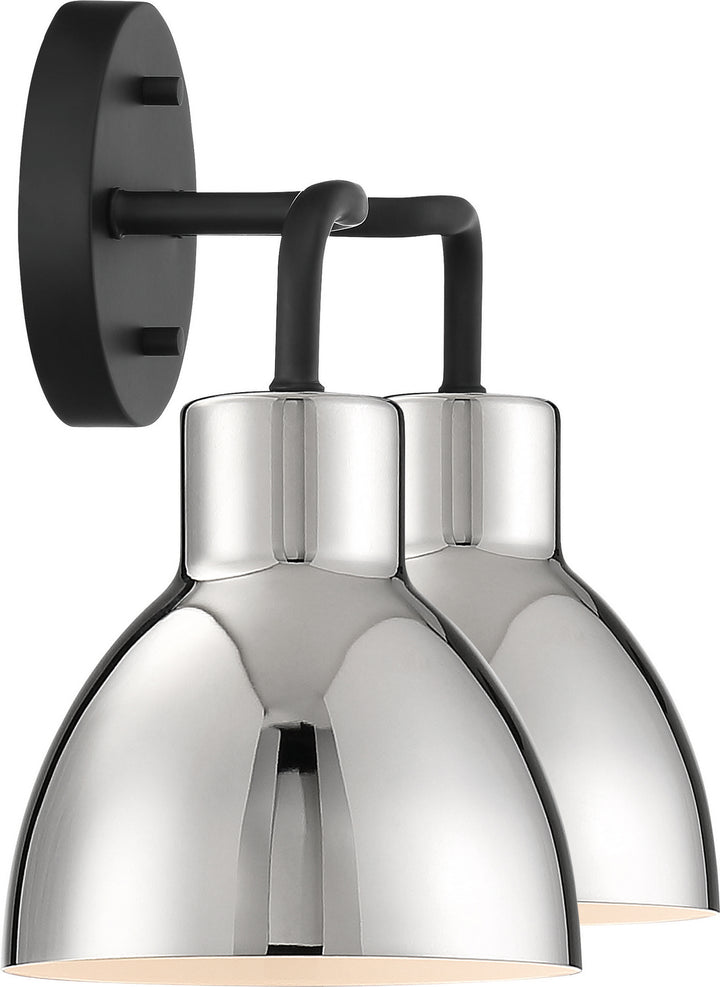 Nuvo Sloan 60-6772 Wall Light - Matte Black / Polished Nickel