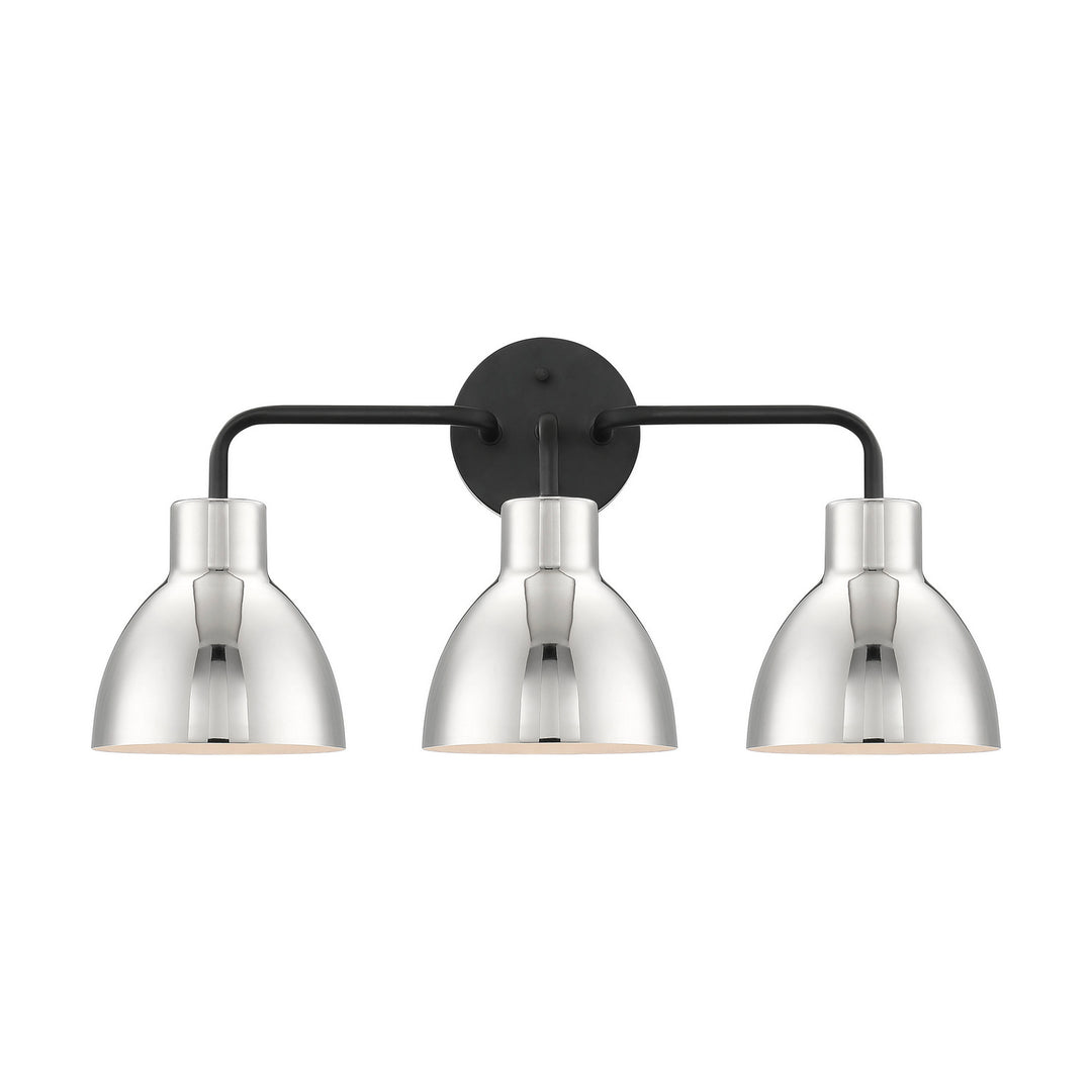 Nuvo Sloan 60-6773 Bath Vanity Light 22 in. wide - Matte Black / Polished Nickel