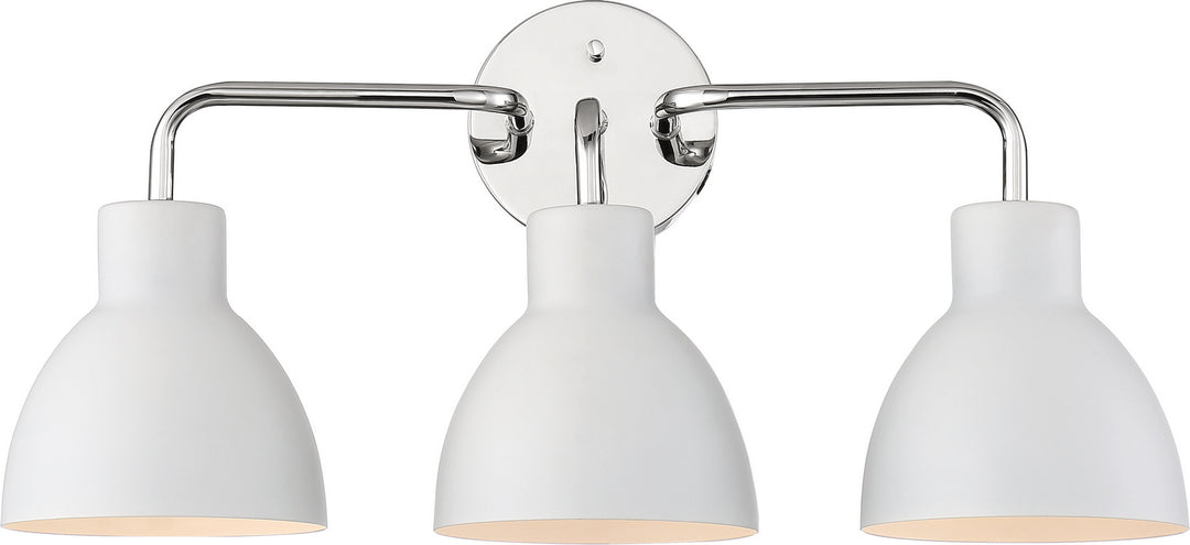 Nuvo Sloan 60-6783 Bath Vanity Light 22 in. wide - Polished Nickel / White
