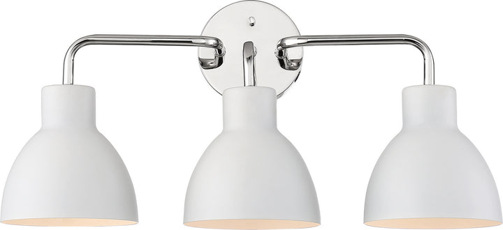 Nuvo Sloan 60-6783 Bath Vanity Light 22 in. wide - Polished Nickel / White