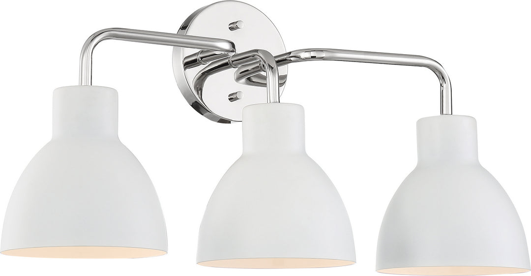 Nuvo Sloan 60-6783 Bath Vanity Light 22 in. wide - Polished Nickel / White