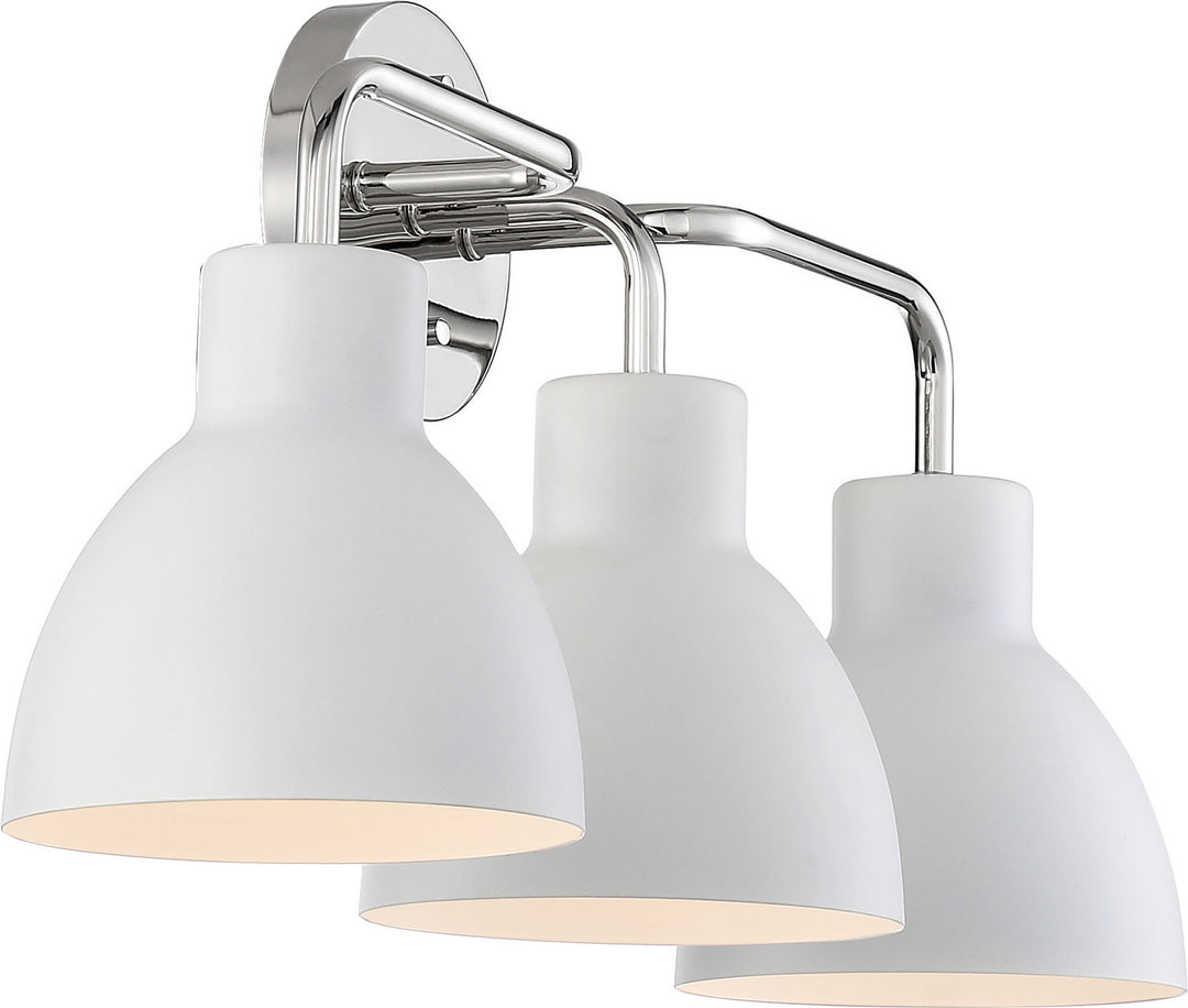 Nuvo Sloan 60-6783 Bath Vanity Light 22 in. wide - Polished Nickel / White