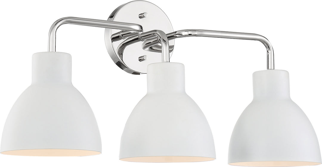Nuvo Sloan 60-6783 Bath Vanity Light 22 in. wide - Polished Nickel / White