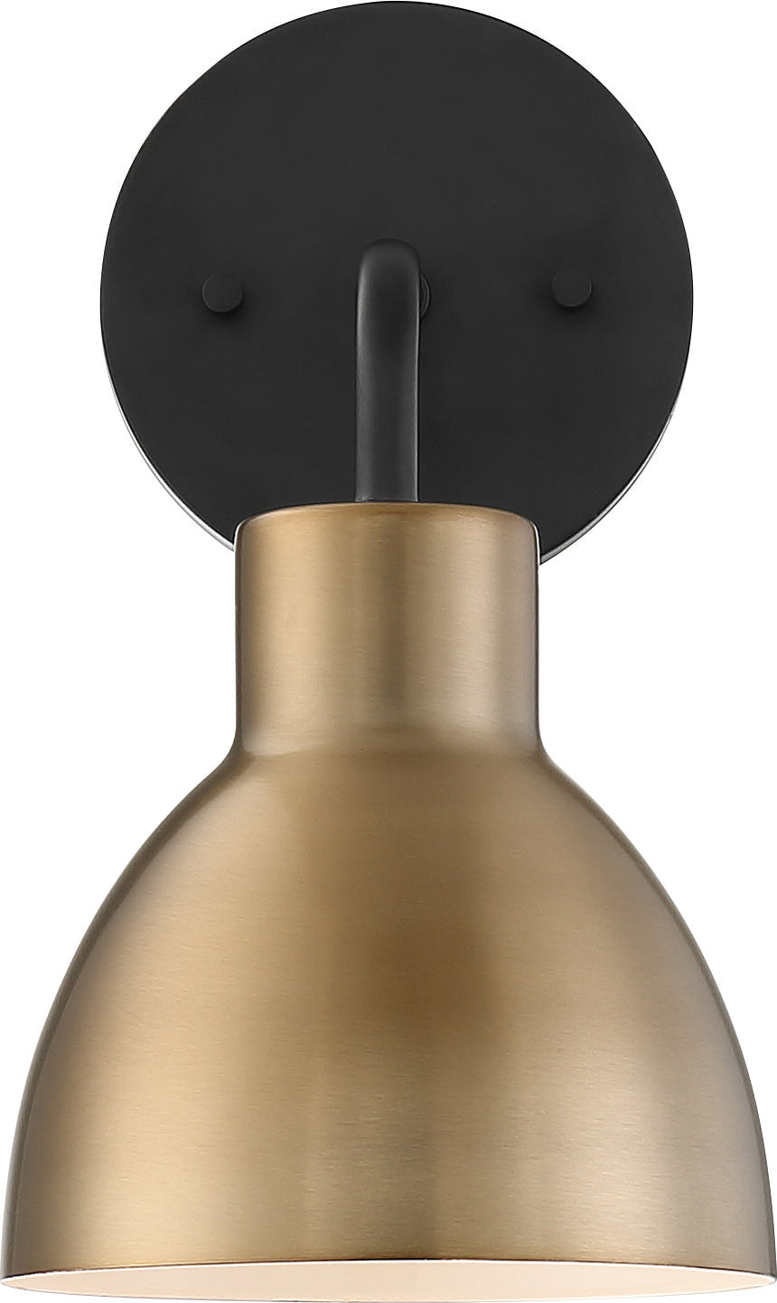 Nuvo Sloan 60-6791 Wall Light - Matte Black / Burnished Brass