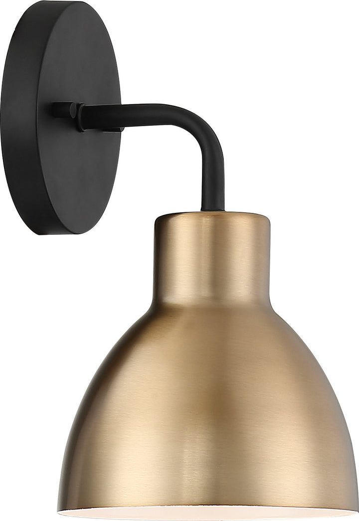 Nuvo Sloan 60-6791 Wall Light - Matte Black / Burnished Brass