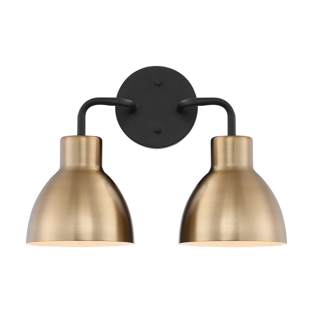 Nuvo Sloan 60-6792 Bath Vanity Light 14 in. wide - Matte Black / Burnished Brass