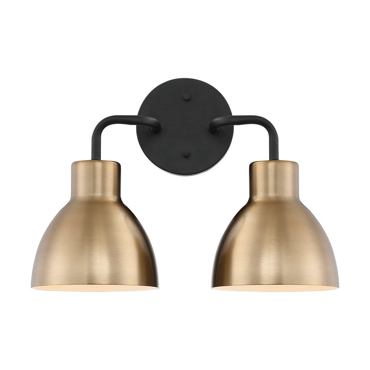 Nuvo Sloan 60-6792 Bath Vanity Light 14 in. wide - Matte Black / Burnished Brass