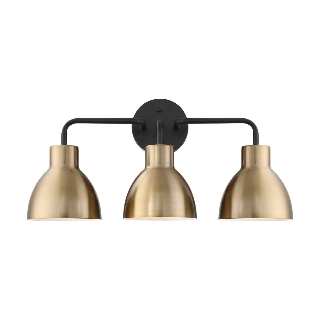 Nuvo Sloan 60-6793 Bath Vanity Light 22 in. wide - Matte Black / Burnished Brass