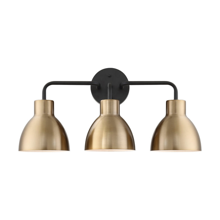 Nuvo Sloan 60-6793 Bath Vanity Light 22 in. wide - Matte Black / Burnished Brass