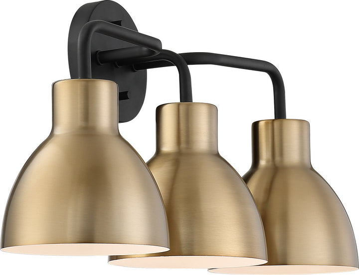 Nuvo Sloan 60-6793 Bath Vanity Light 22 in. wide - Matte Black / Burnished Brass