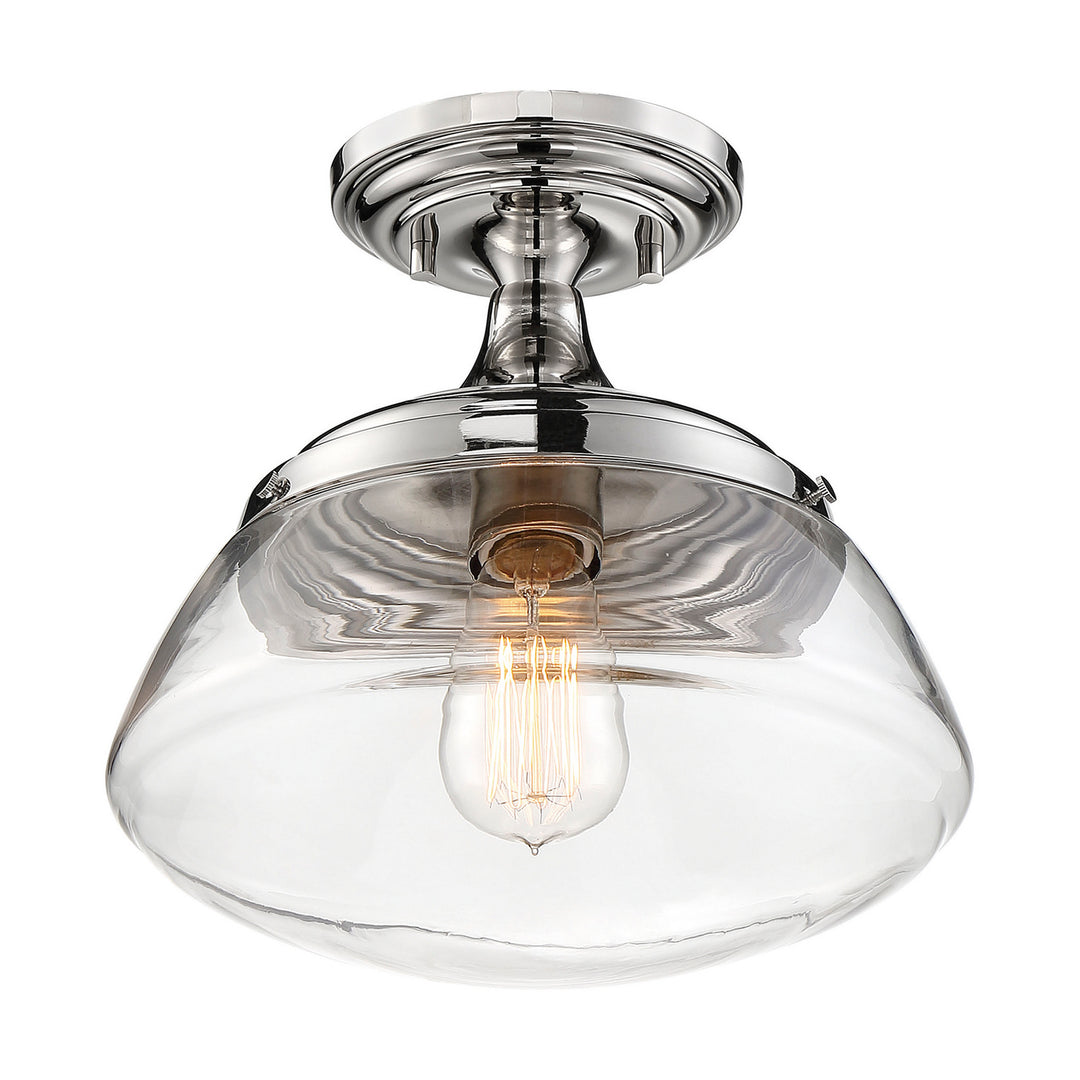 Nuvo Kew 60-6798 Ceiling Light - Polished Nickel / Clear Glass