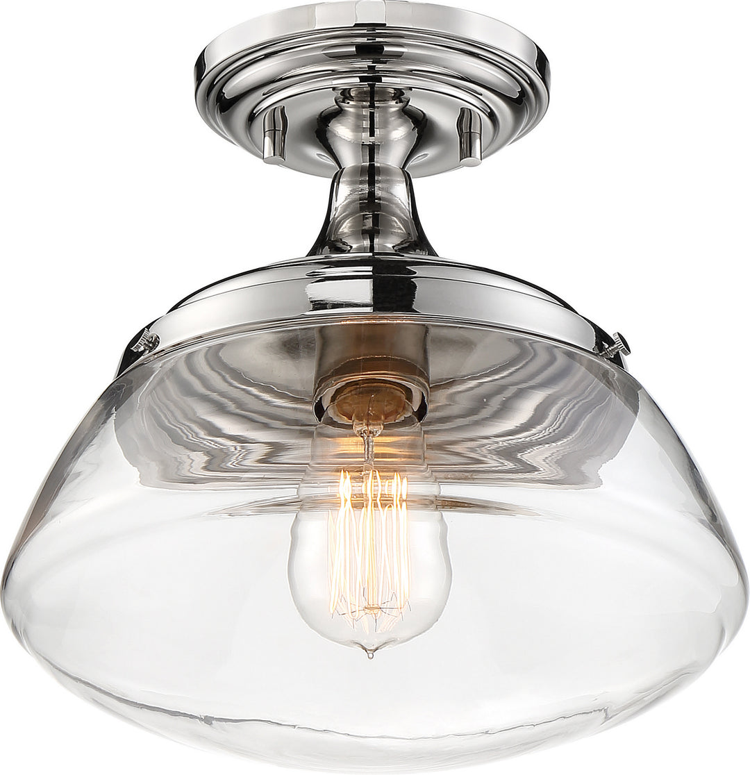 Nuvo Kew 60-6798 Ceiling Light - Polished Nickel / Clear Glass