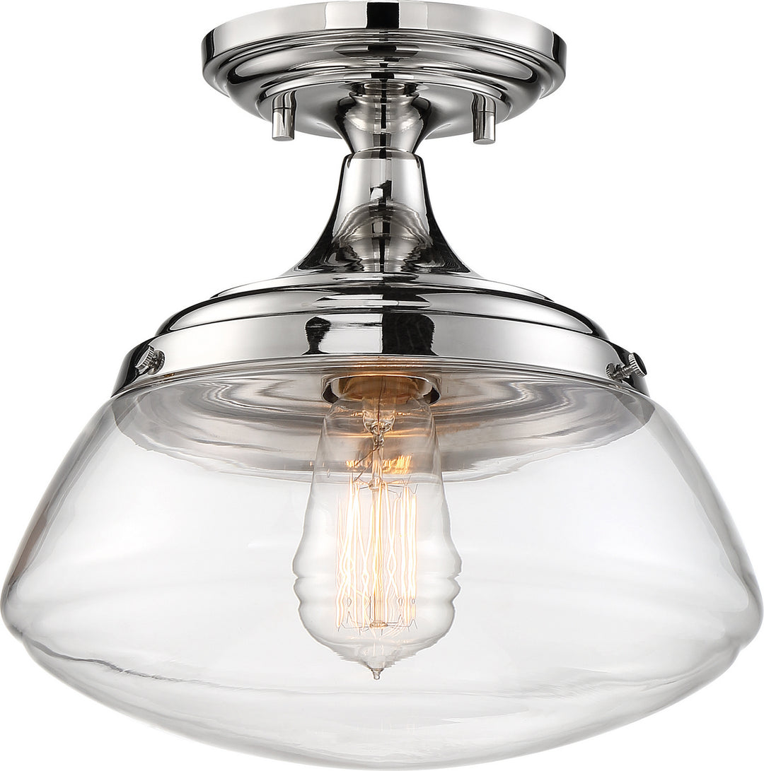 Nuvo Kew 60-6798 Ceiling Light - Polished Nickel / Clear Glass