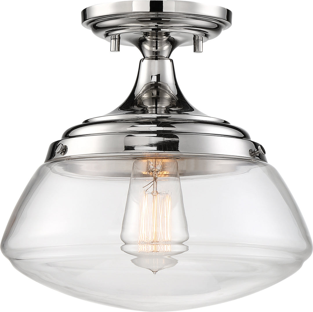 Nuvo Kew 60-6798 Ceiling Light - Polished Nickel / Clear Glass