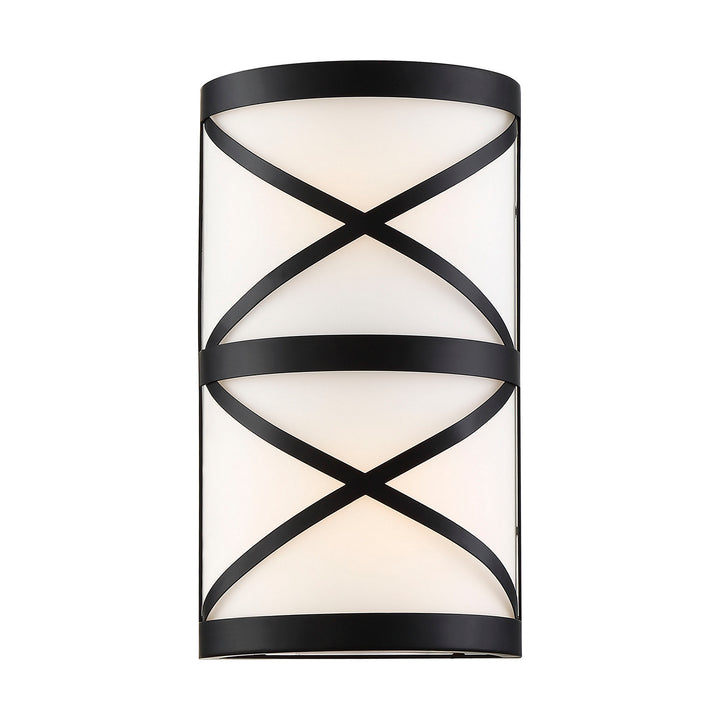 Nuvo Sylph 60-6840 Wall Light - Aged Bronze / Satin White Glass