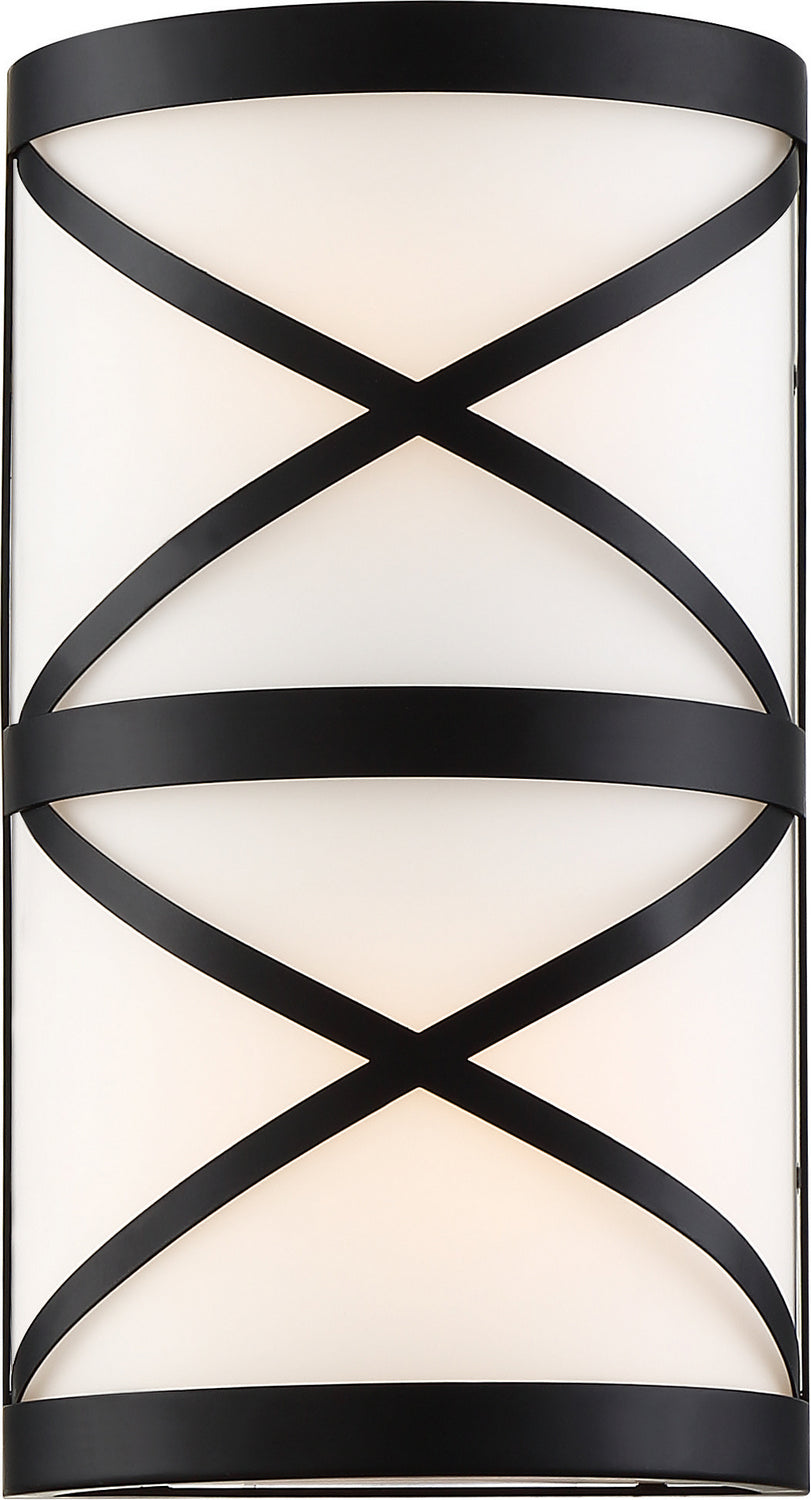 Nuvo Sylph 60-6840 Wall Light - Aged Bronze / Satin White Glass