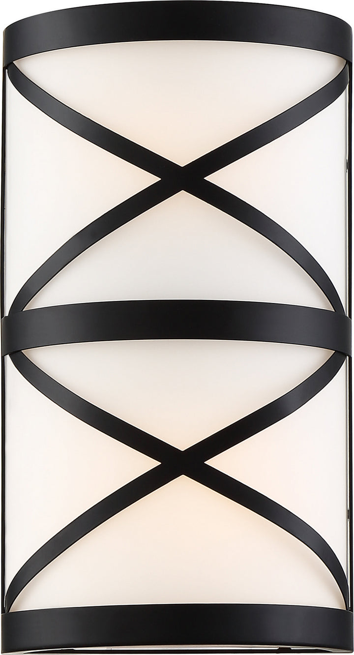 Nuvo Sylph 60-6840 Wall Light - Aged Bronze / Satin White Glass