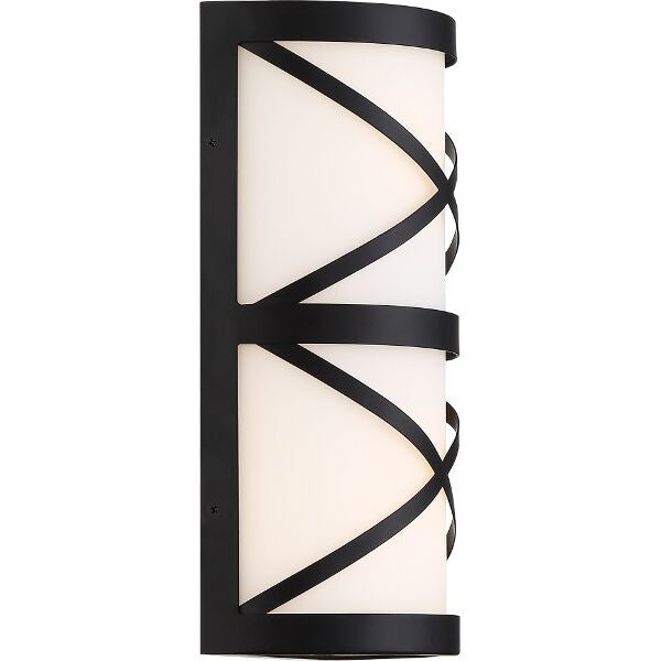 Nuvo Sylph 60-6840 Wall Light - Aged Bronze / Satin White Glass