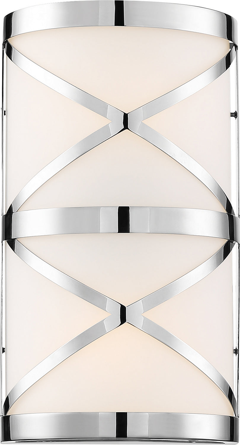 Nuvo Sylph 60-6841 Wall Light - Polished Nickel / Satin White Glass