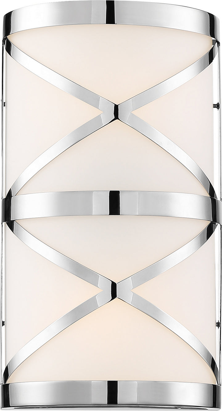 Nuvo Sylph 60-6841 Wall Light - Polished Nickel / Satin White Glass