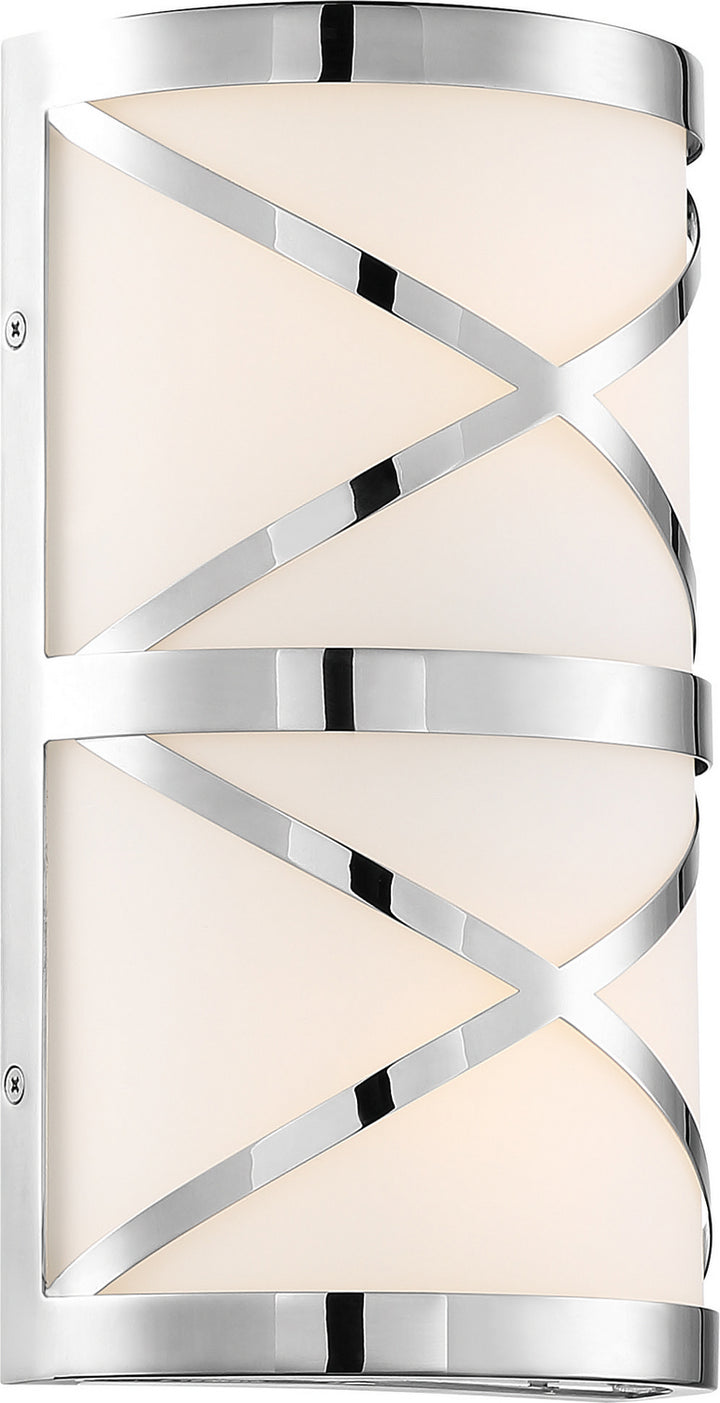 Nuvo Sylph 60-6841 Wall Light - Polished Nickel / Satin White Glass
