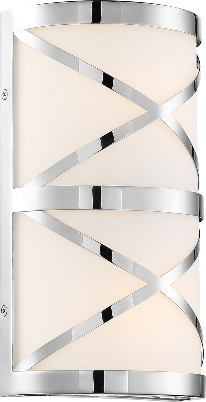 Nuvo Sylph 60-6841 Wall Light - Polished Nickel / Satin White Glass