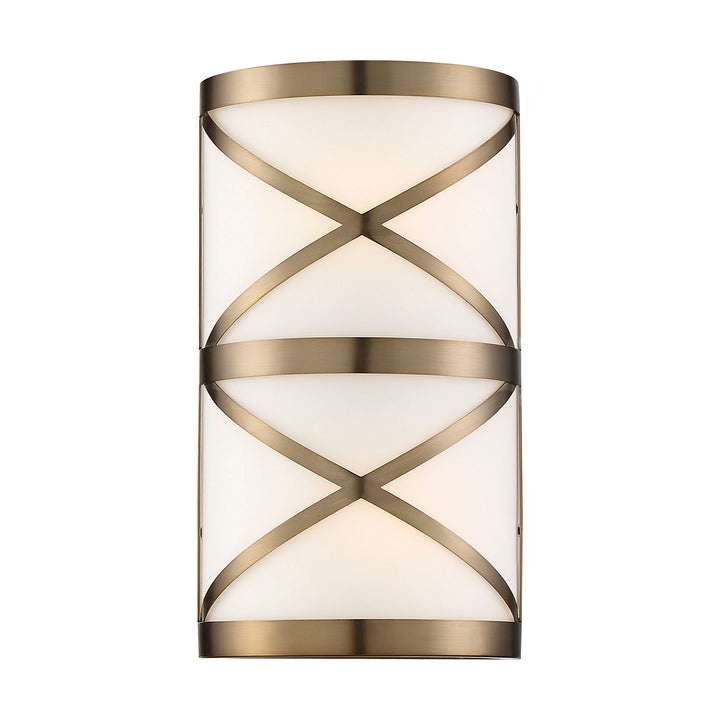 Nuvo Sylph 60-6842 Wall Light - Burnished Brass / Satin White Glass