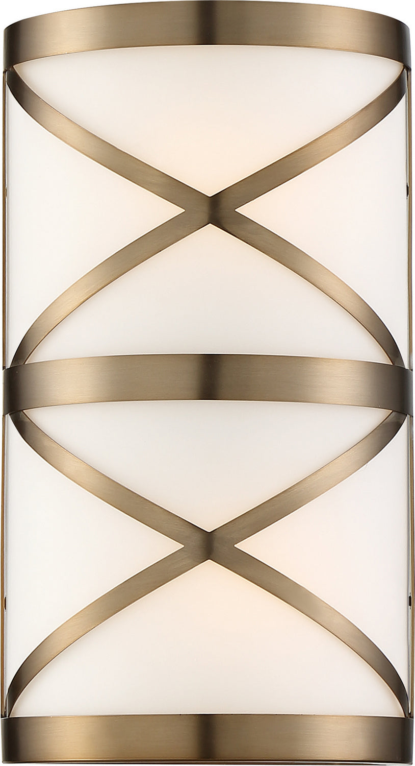 Nuvo Sylph 60-6842 Wall Light - Burnished Brass / Satin White Glass