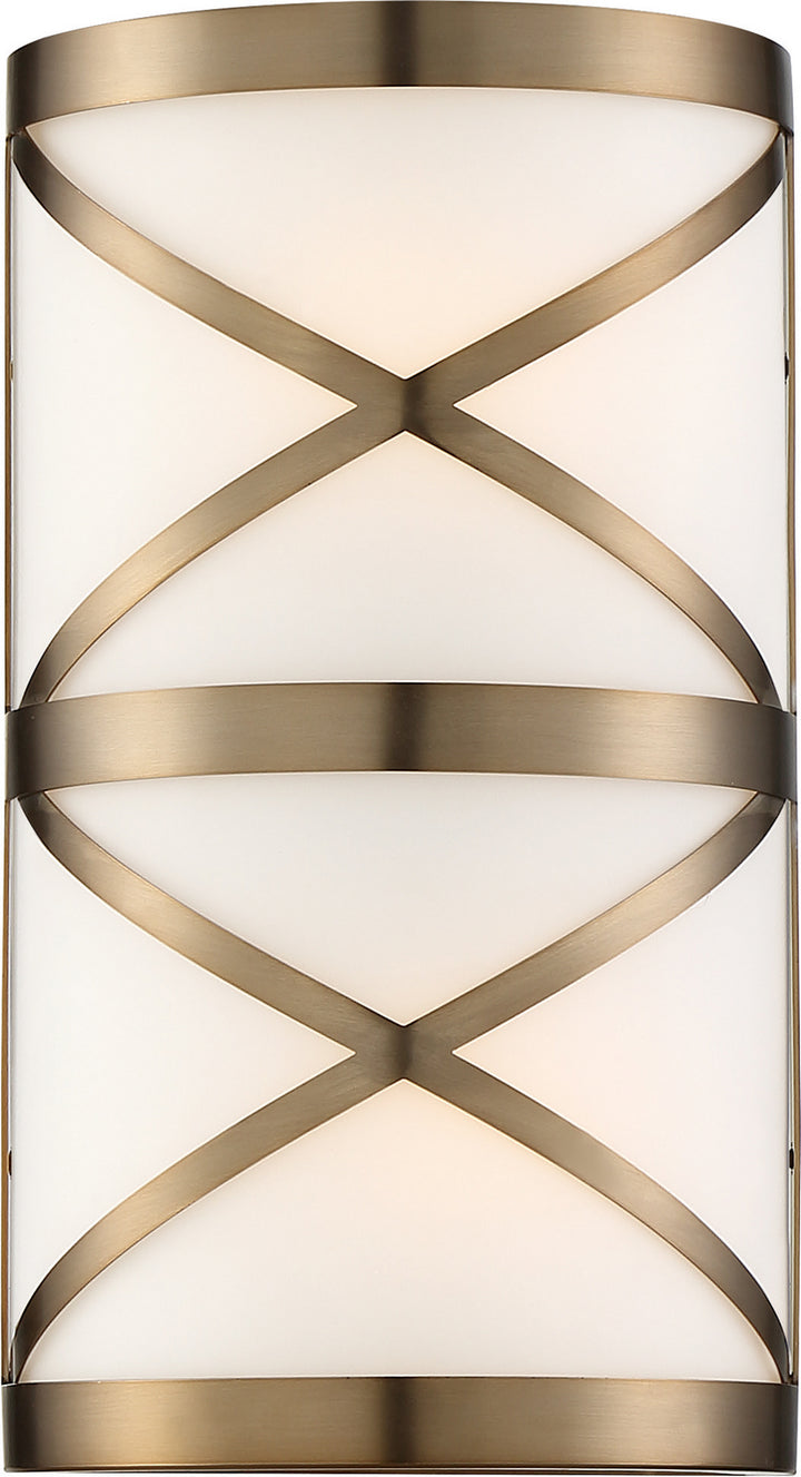Nuvo Sylph 60-6842 Wall Light - Burnished Brass / Satin White Glass