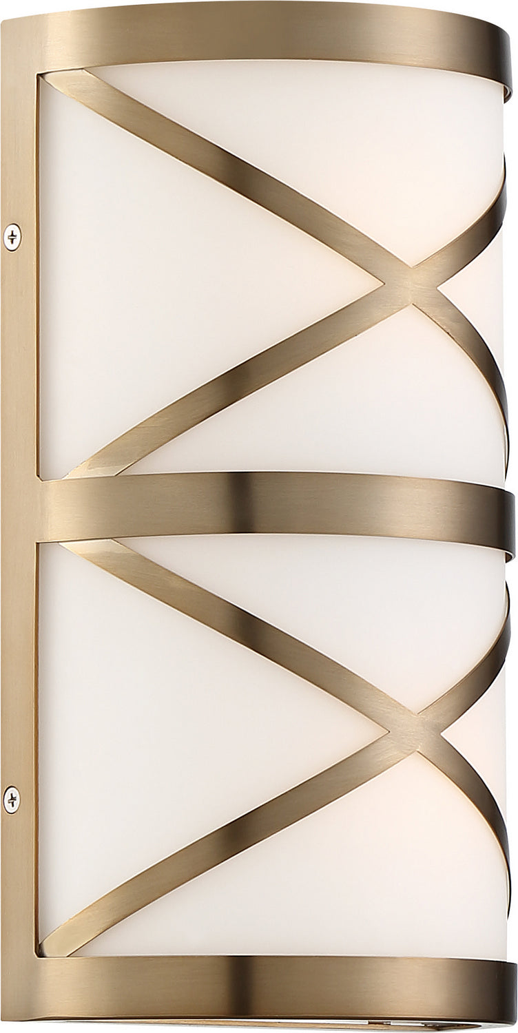 Nuvo Sylph 60-6842 Wall Light - Burnished Brass / Satin White Glass
