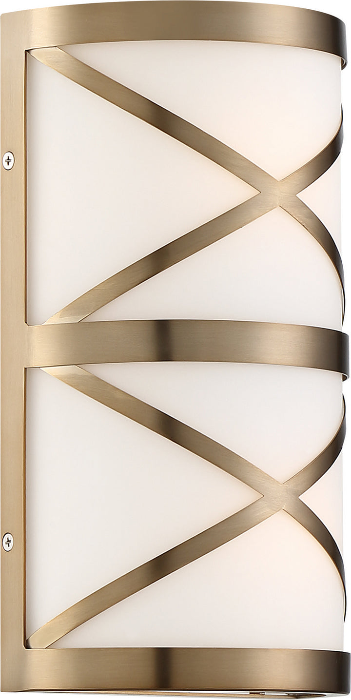 Nuvo Sylph 60-6842 Wall Light - Burnished Brass / Satin White Glass