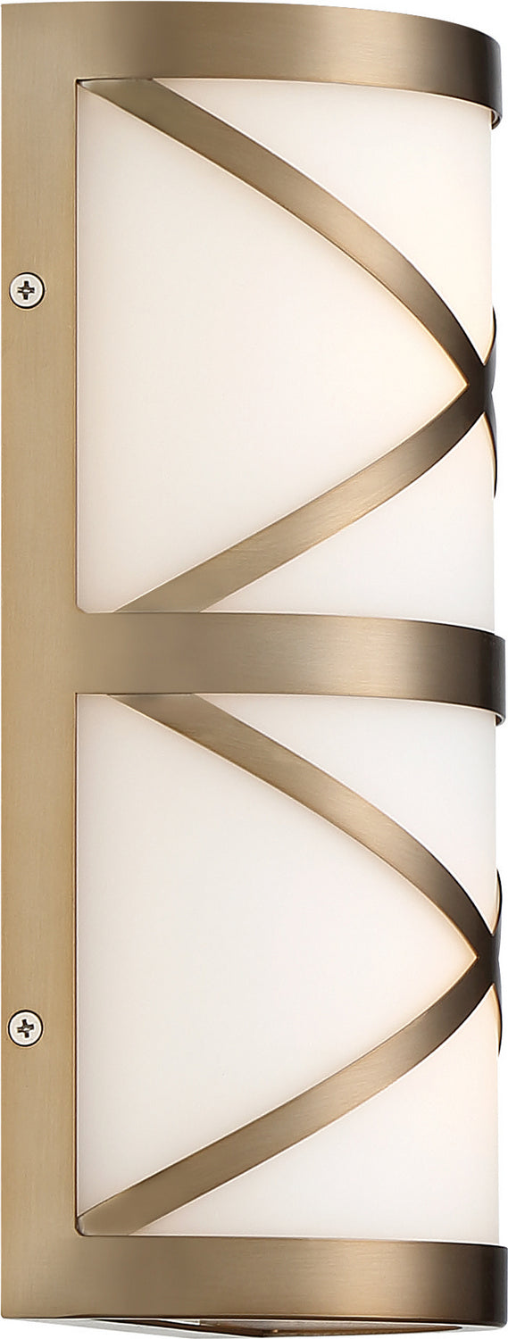 Nuvo Sylph 60-6842 Wall Light - Burnished Brass / Satin White Glass