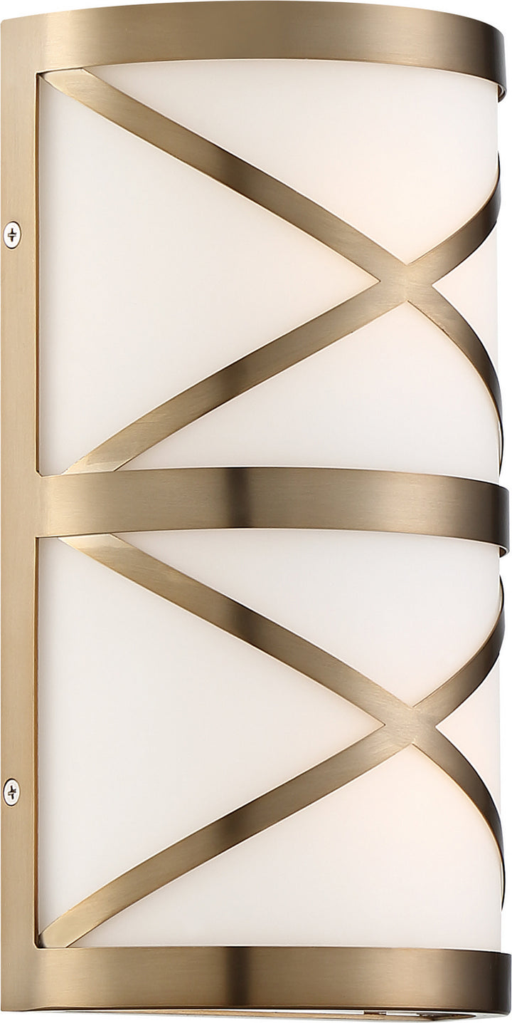 Nuvo Sylph 60-6842 Wall Light - Burnished Brass / Satin White Glass