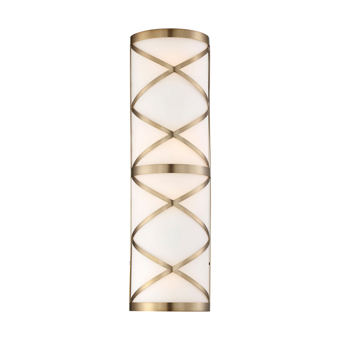 Nuvo Sylph 60-6844 Bath Vanity Light 7 in. wide - Burnished Brass / Satin White Glass
