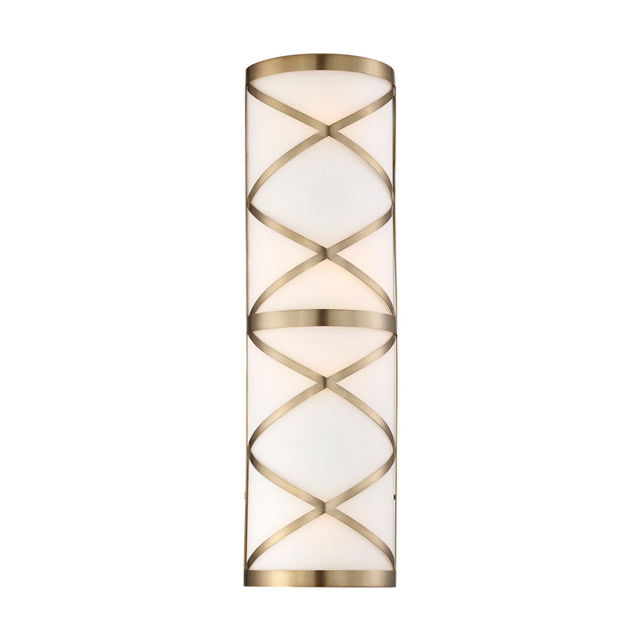 Nuvo Sylph 60-6844 Bath Vanity Light 7 in. wide - Burnished Brass / Satin White Glass