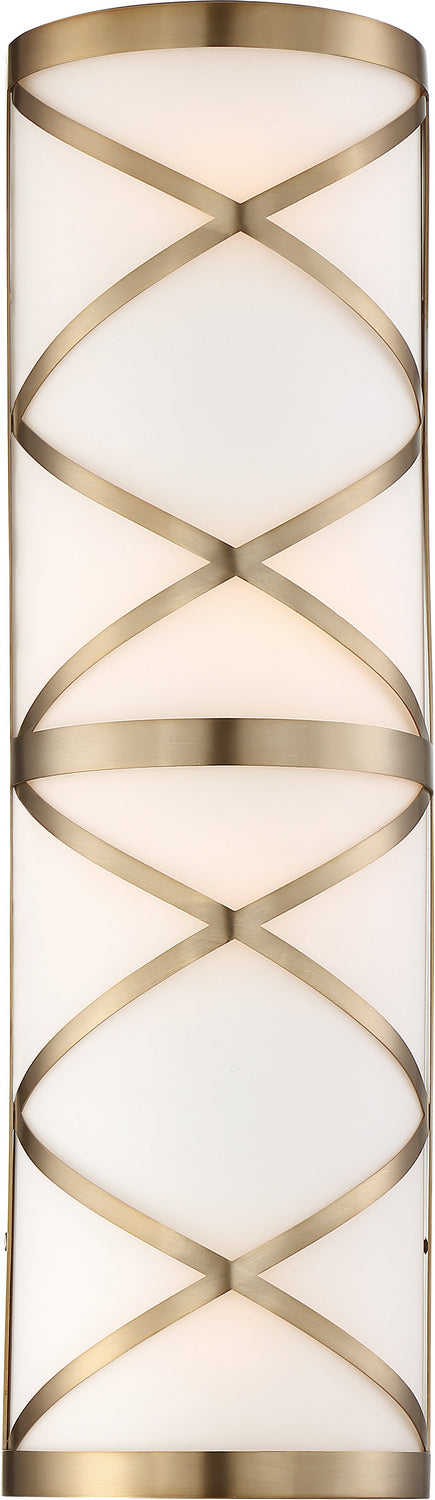 Nuvo Sylph 60-6844 Bath Vanity Light 7 in. wide - Burnished Brass / Satin White Glass