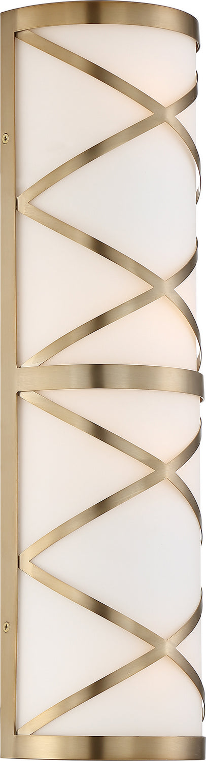 Nuvo Sylph 60-6844 Bath Vanity Light 7 in. wide - Burnished Brass / Satin White Glass