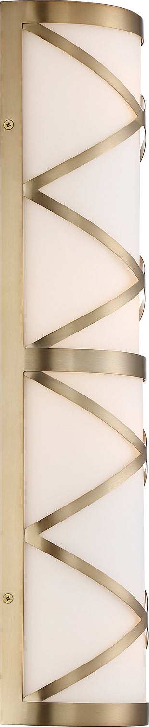 Nuvo Sylph 60-6844 Bath Vanity Light 7 in. wide - Burnished Brass / Satin White Glass