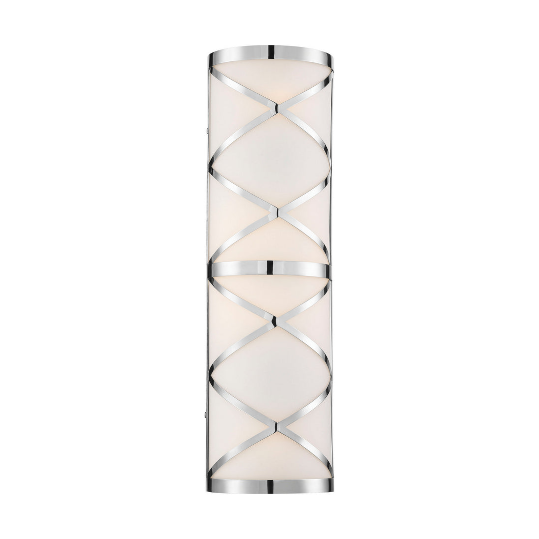Nuvo Sylph 60-6845 Bath Vanity Light 7 in. wide - Polished Nickel / Satin White Glass