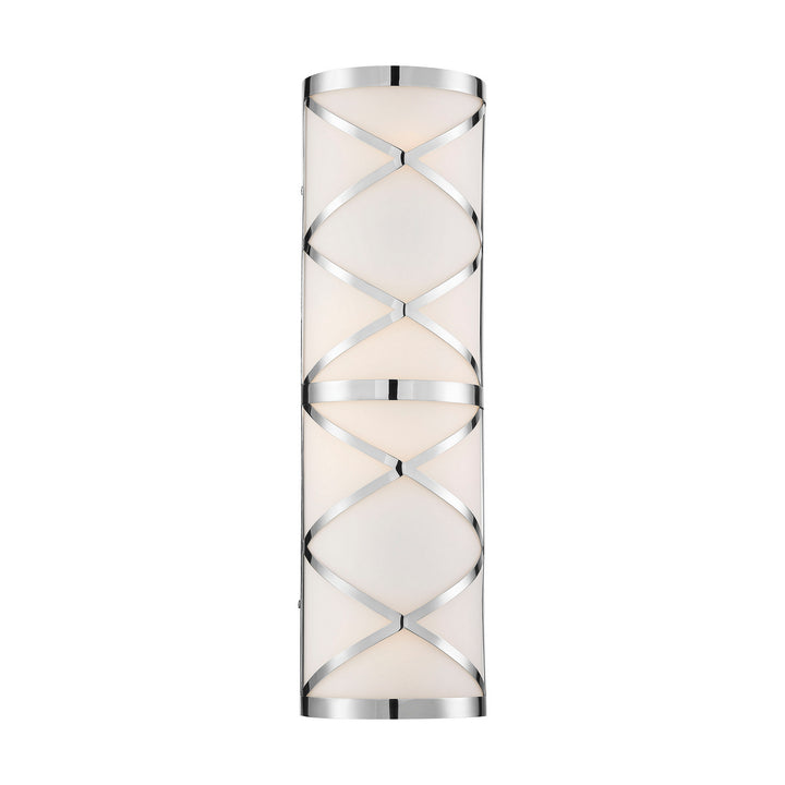 Nuvo Sylph 60-6845 Bath Vanity Light 7 in. wide - Polished Nickel / Satin White Glass