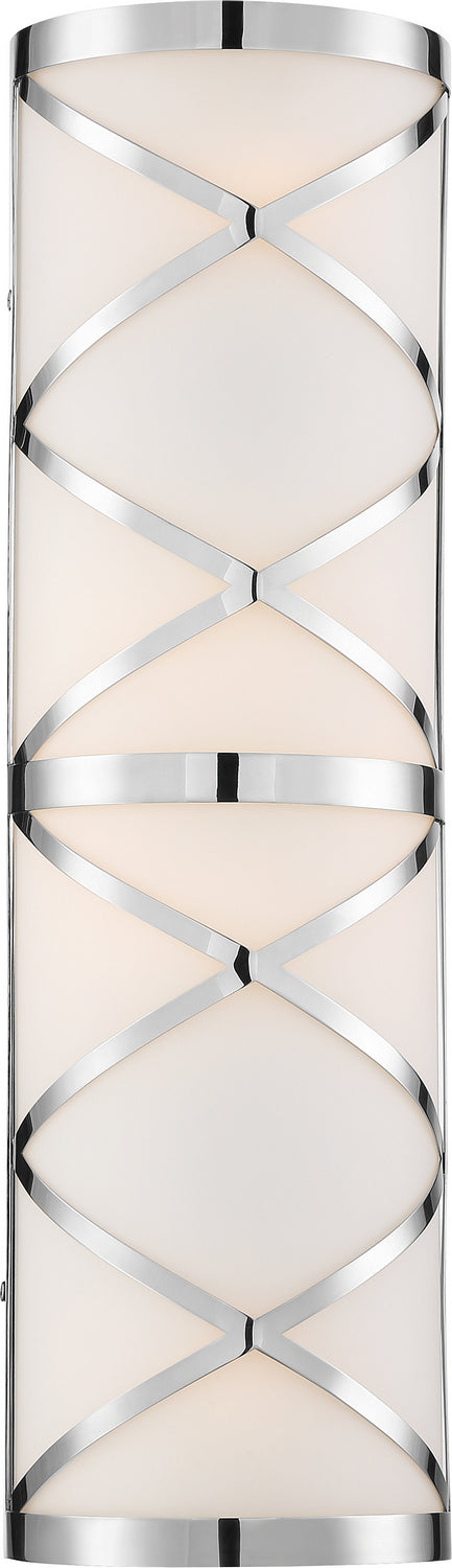 Nuvo Sylph 60-6845 Bath Vanity Light 7 in. wide - Polished Nickel / Satin White Glass