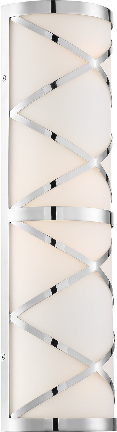 Nuvo Sylph 60-6845 Bath Vanity Light 7 in. wide - Polished Nickel / Satin White Glass