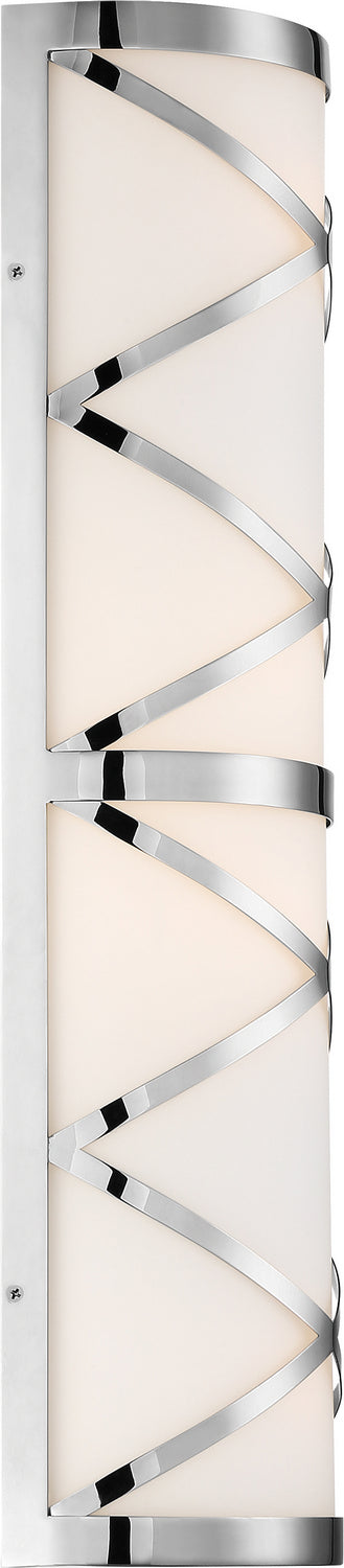 Nuvo Sylph 60-6845 Bath Vanity Light 7 in. wide - Polished Nickel / Satin White Glass